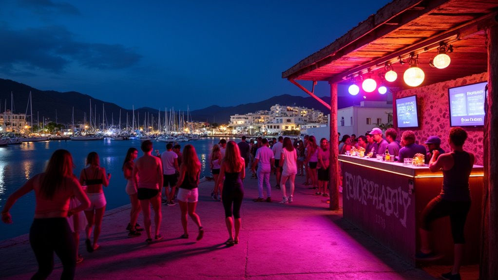 vibrant milos nightlife scenes