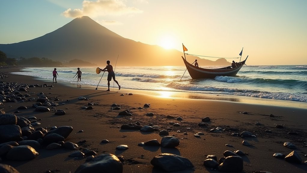 volcanic black sand beaches