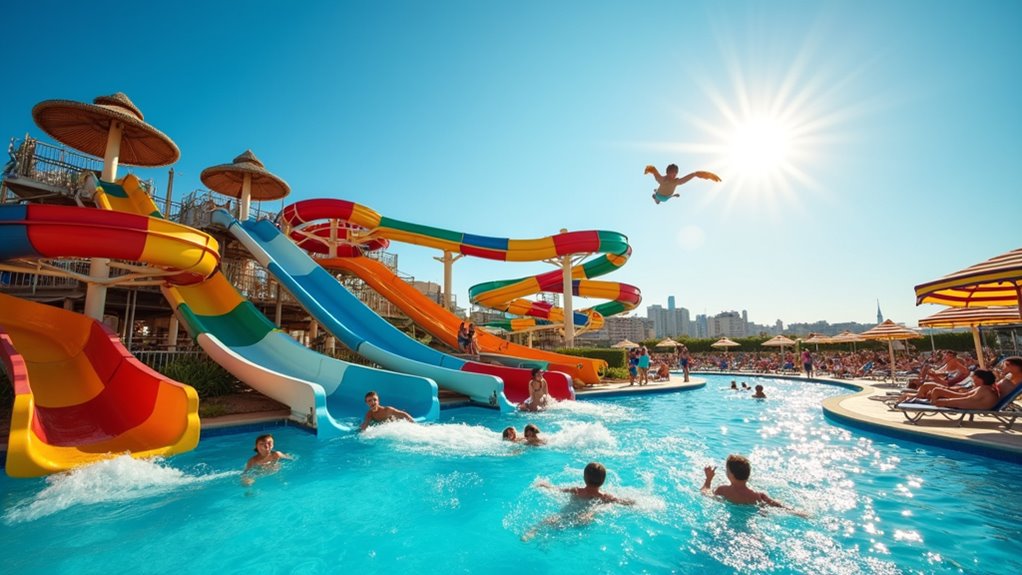 water park with slides
