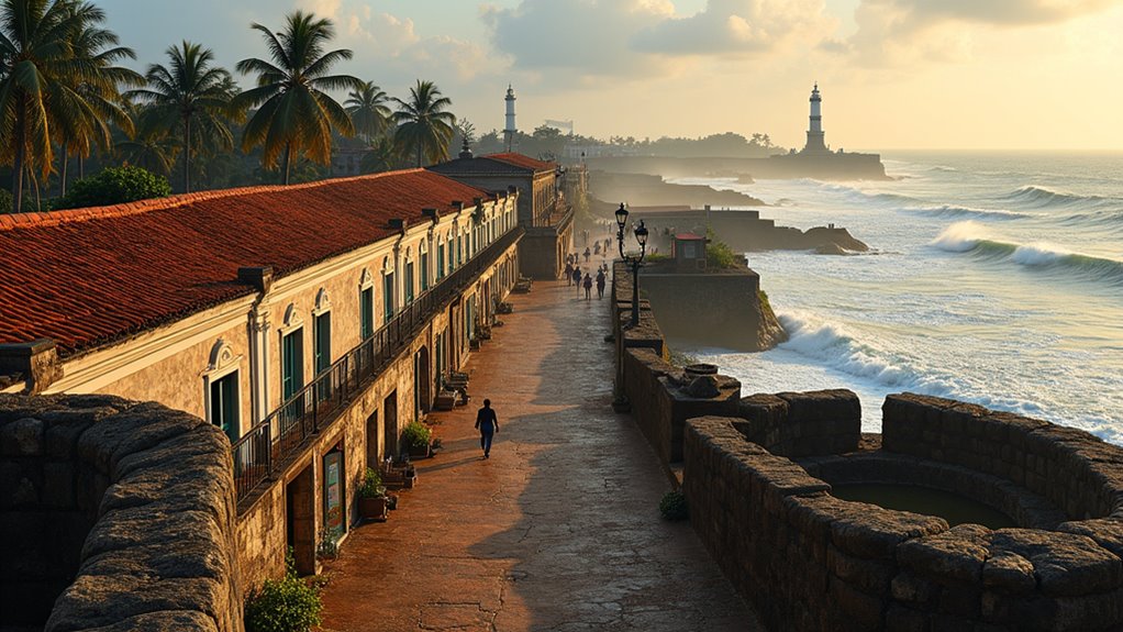 colonial fort with seaside views