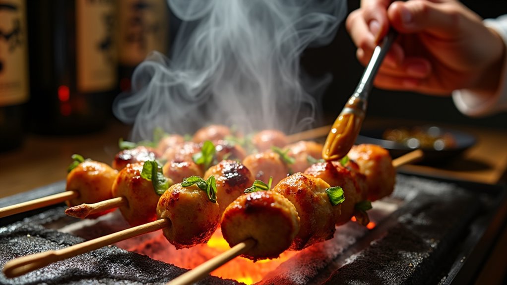 grilled skewers with varieties