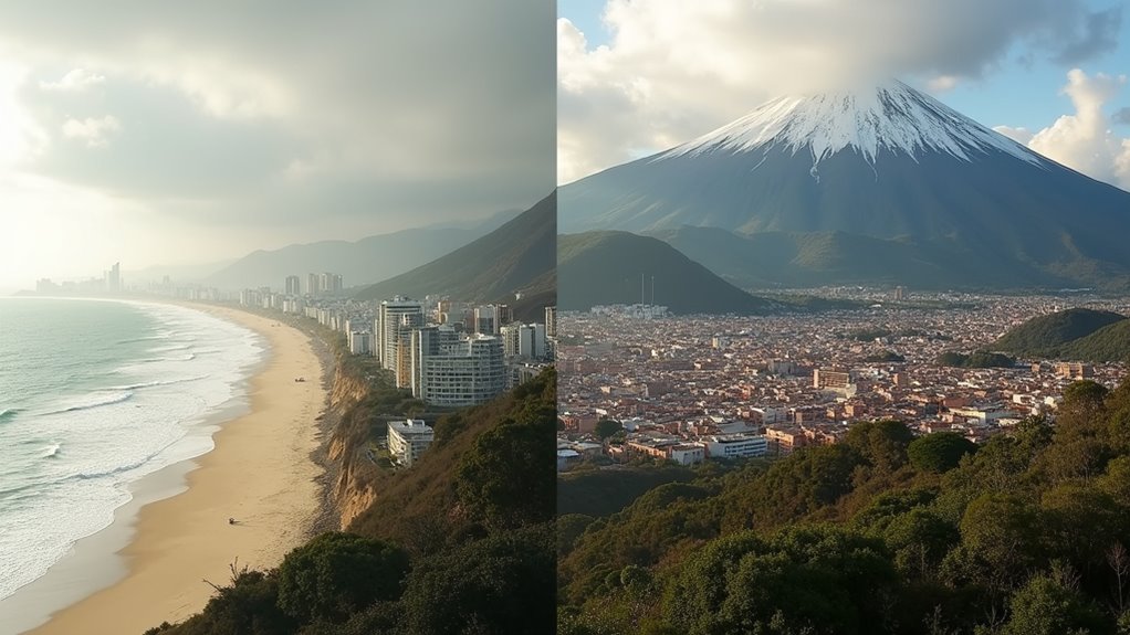 mountain and ocean views