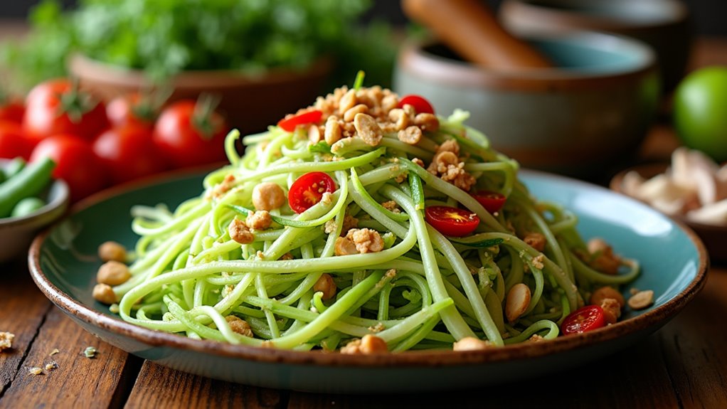 traditional thai green papaya salad