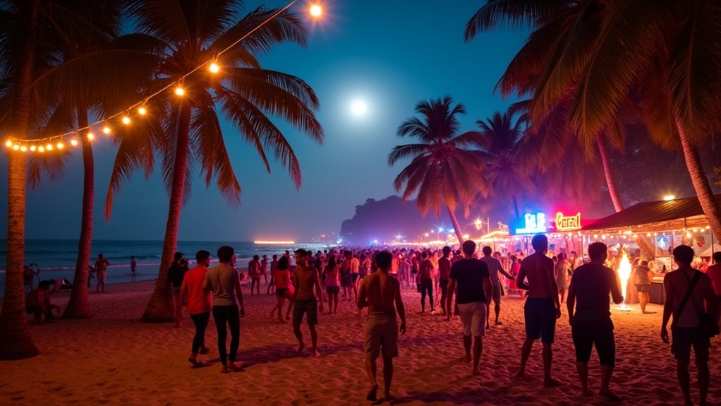 vibrant diverse beach nightlife