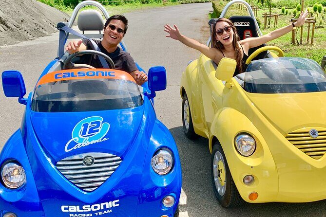 Cute & Fun E-Car tour following guide around Lake Kawaguchiko - The Experience of Driving Electric Mini Cars