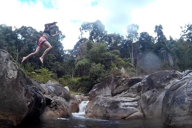 Magical River Trek - Reaching the Waterfall: A Tropical Oasis