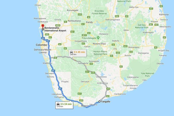 Tangalle City to Colombo (CMB) Airport Private Transfer - The Value of This Service
