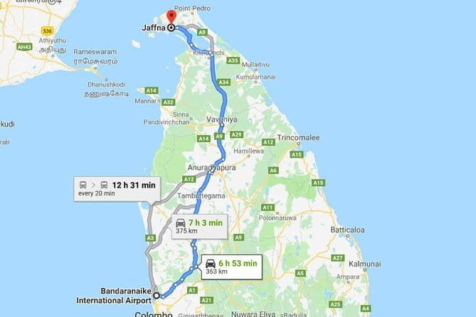 Colombo (CMB) Airport to Jaffna City Private Transfer - The Journey: What to Expect