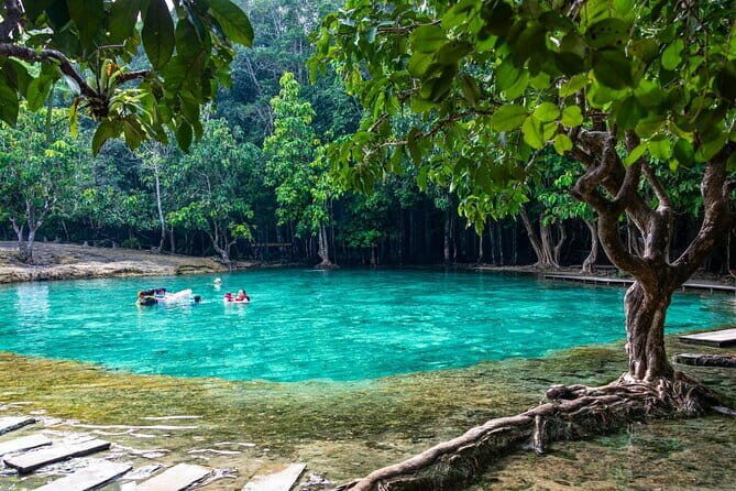 Full Day Krabi Jungle Tour with Hot Spring and Tiger Cave Temple - Emerald Pool: A Refreshing Dive