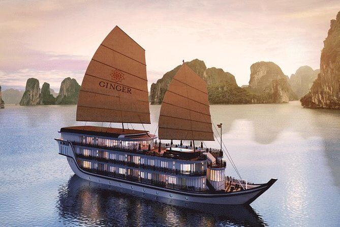 Ginger Cruise Ha Long Cua Van floating fishing village visit Titop Island 3 days - Day 1: Into the Heart of Halong Bay