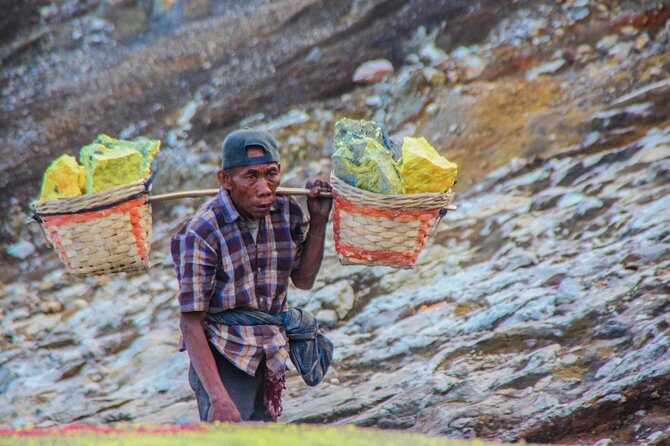 Ijen Bluefire Tour Start and Finish Bali - The Trek Up Ijen Crater