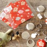 Make unique items with Kimono fabric Kimono fabric badge + Kimono fabric keyring - A Closer Look at the Miyagi Kimono Crafting Tour