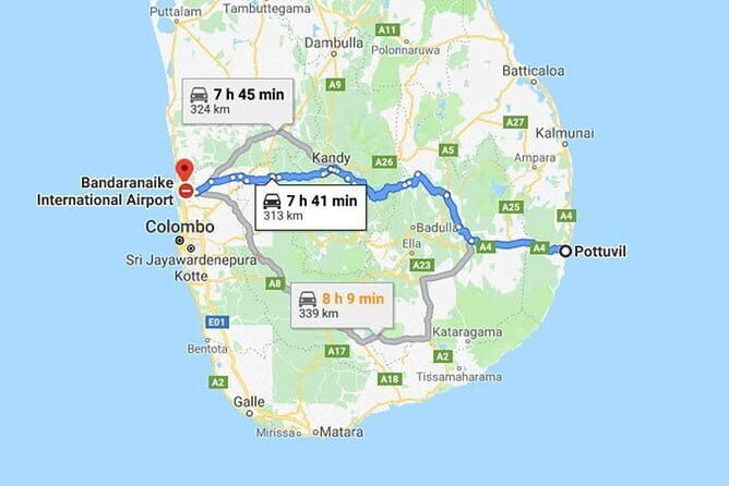 Pottuvil City to Colombo (CMB) Airport Private Transfer - The Itinerary Breakdown: What You Can Expect