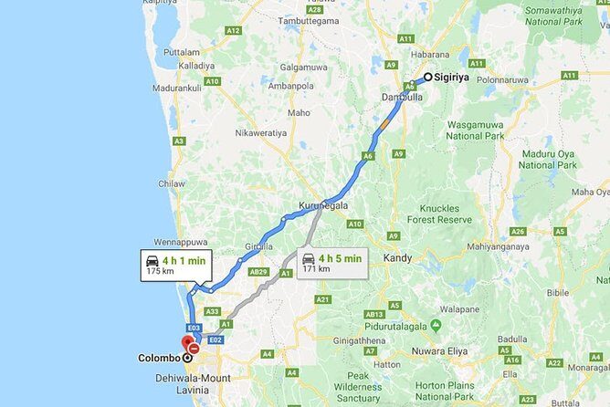 Sigiriya City to Colombo City Private Transfer - FAQ