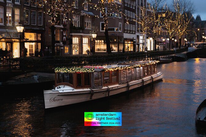 Amsterdam Light Festival: Canal Cruise Covered Saloon Boat - The Sum Up