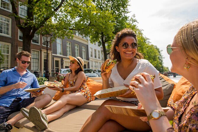 Amsterdam Private Boat Trip With Skipper, Burger and Beers - Food, Drinks, and Atmosphere