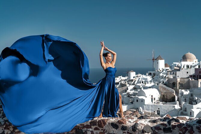 Flying Dress Photo © Photoshoot in Santorini: Express Package - The Itinerary in Detail