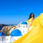 Santorini 2h Private Flying Dress Photoshoot with Transportation - Dress Options and Outfit Flexibility