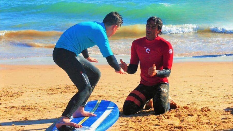 Albufeira: Private surf lesson at Praia da Galé - What the lesson entails: from land to sea