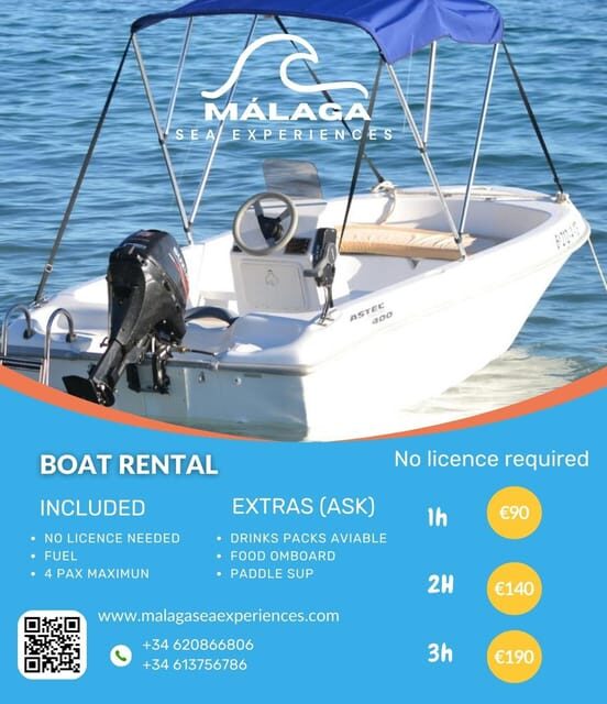 Boat rental without a license in Malaga city for 1-6 people. - The Itinerary and What to Expect