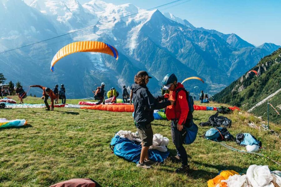 Chamonix: Tandem Paragliding Flight - The Landing and Post-Flight