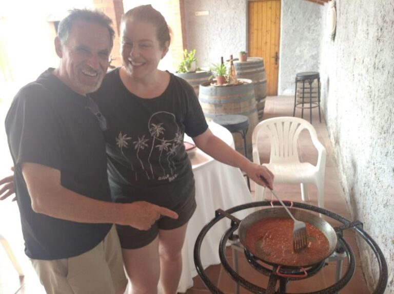 From Sitges: Paella Masterclass with Drink and Bike Ride - The Vineyard & Cava Experience