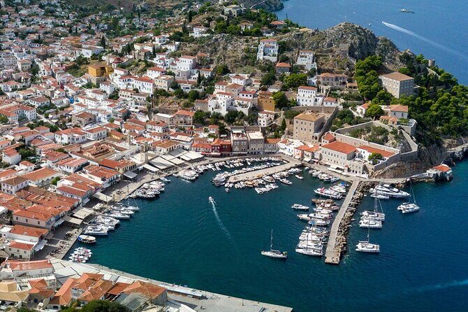 "Full-Day Private Excursion to Hydra Island from Athens" - Approaching Hydra: The Port at Metochi