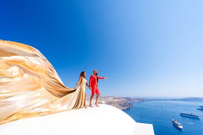 GROUP FLYING DRESS PHOTOSHOOT in Santorini - The Value of the Experience