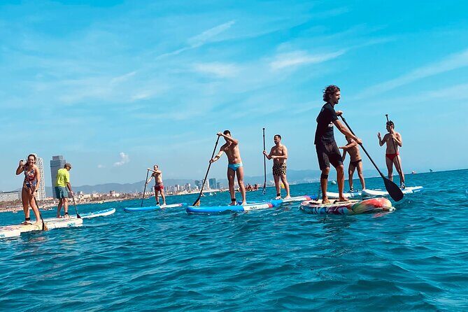 Paddle Surfing in Barcelona - Paddling at Barceloneta Beach