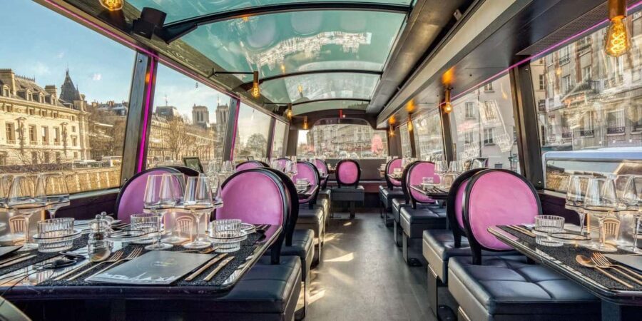 Paris: Cultural Night Bus Tour with Dinner On Board - Dining on the Move