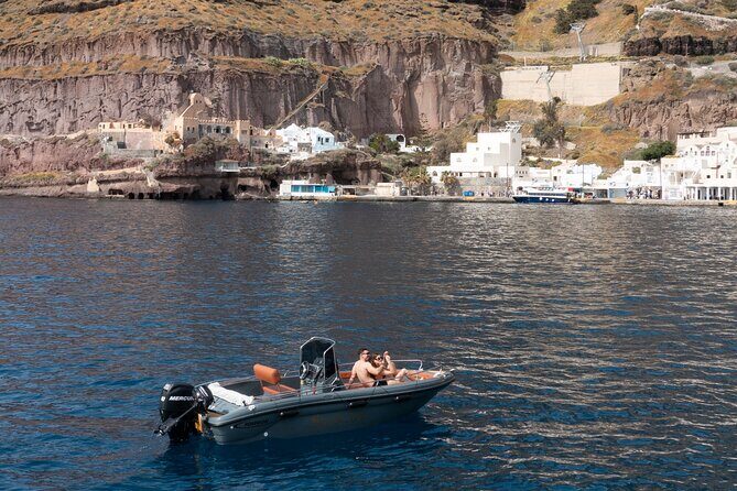 Ranieri Soverato Boat Rental in Santorini -License free- Be a Captain for a day - The Sum Up