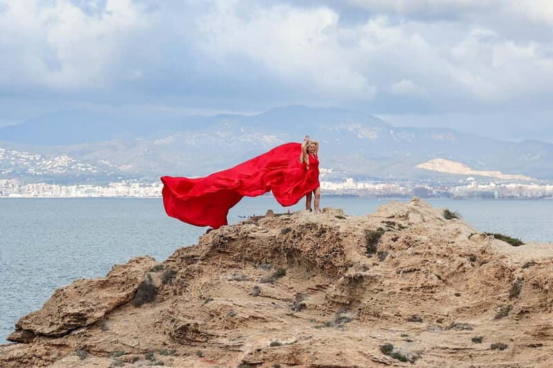 Flying Dress Photo Shoot in Mallorca  elegant pictures by the sea, cathedral - Who Will Love This Experience?