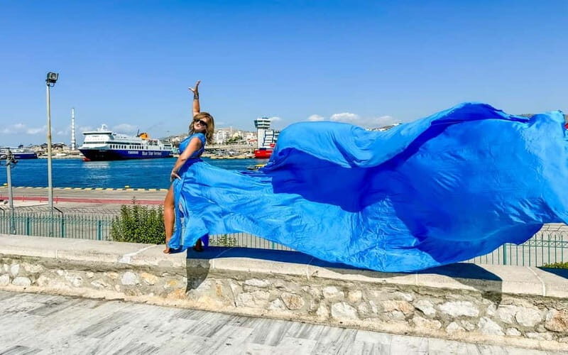Flying Dress Photoshoot - Piraeus Cruise Port - Why This Photoshoot Adds Value to Your Cruise Port Day