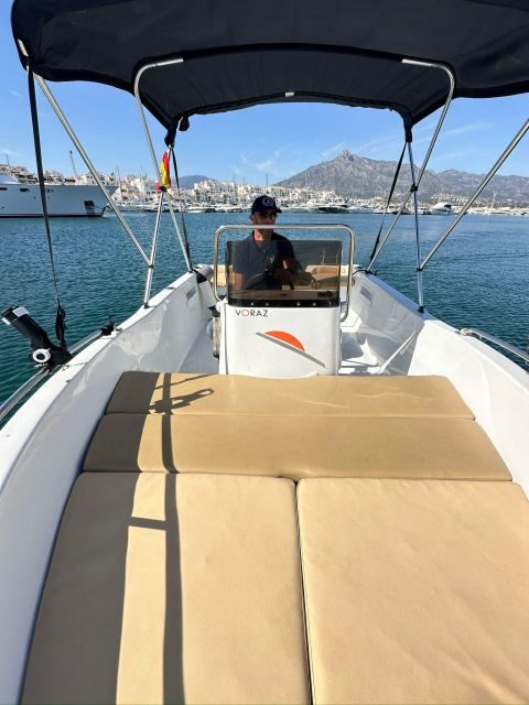 Marbella: Boat Rental drive yourself with Dolphin Sighting - The Boat and Onboard Features