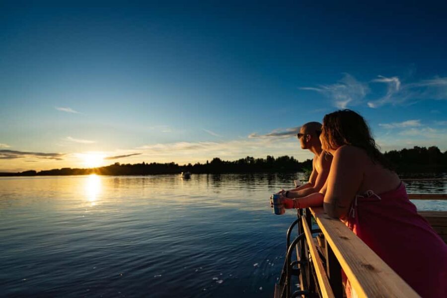 Rovaniemi: Half-day or evening on a floating sauna, swimming and BBQ - BBQ and Snacks in a Unique Setting