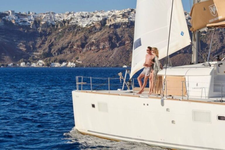 Santorini Gold Catamaran Cruise with Snorkel, BBQ & Open Bar - What’s Included and What to Keep in Mind