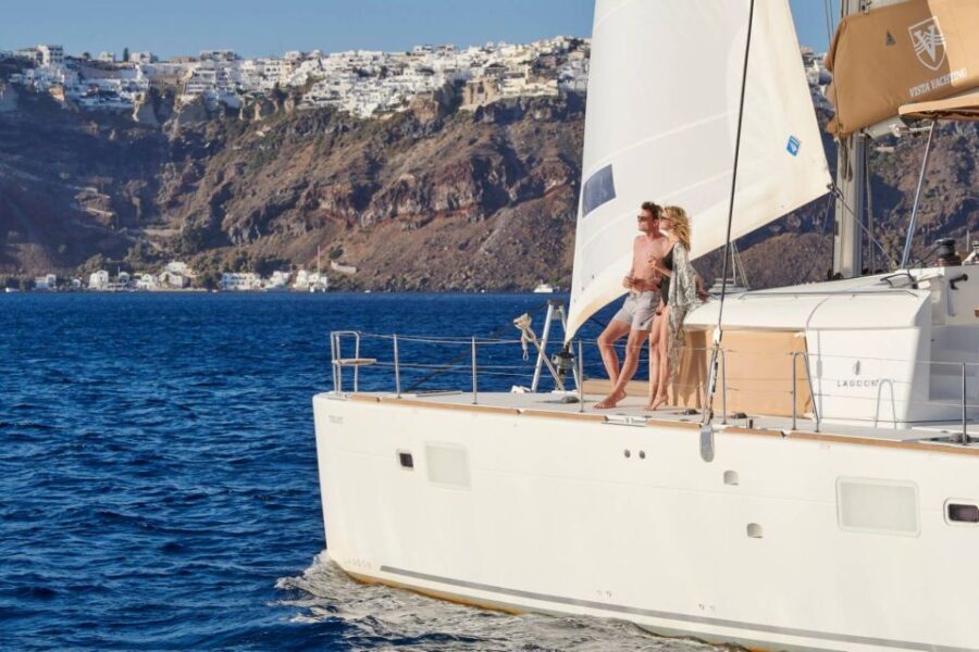 Santorini Gold Catamaran Cruise with Snorkel, BBQ & Open Bar - What’s Included and What to Keep in Mind