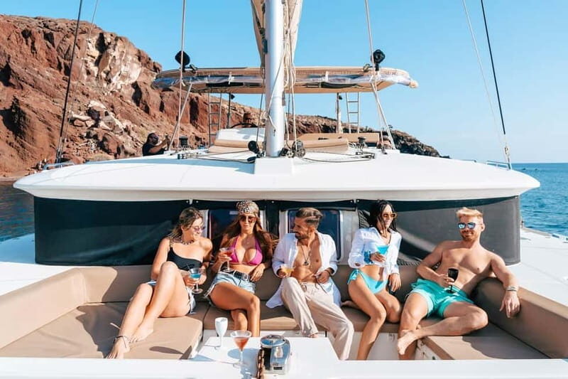 Santorini: Luxury Catamaran Cruise with Lunch, BBQ & Drinks - Food, Drinks, and Extras: What’s Included?