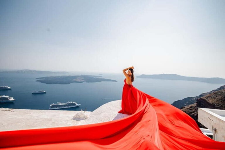 Santorini:Flying Dress shoot with Professional photographer - Is This Experience Worth It?