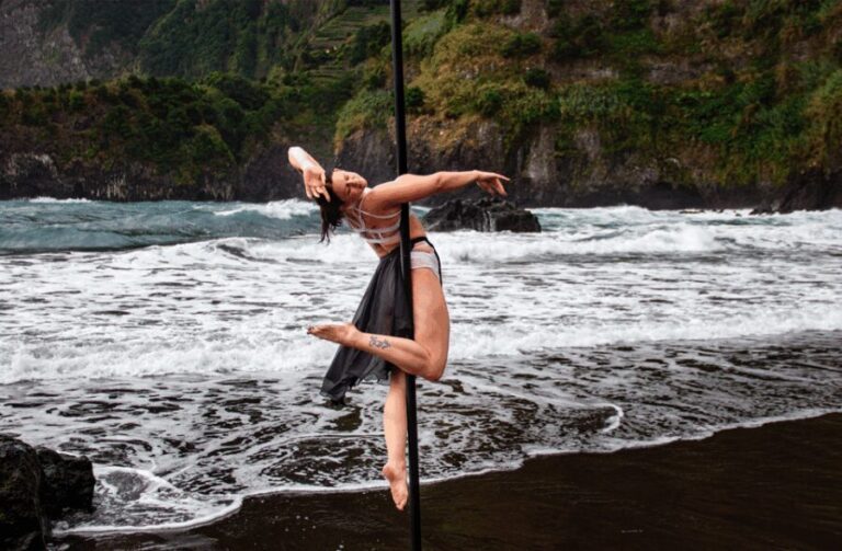 Seixal Black Sand Beach Pole Dance Photo & Drone Shooting - The photoshoot and film session
