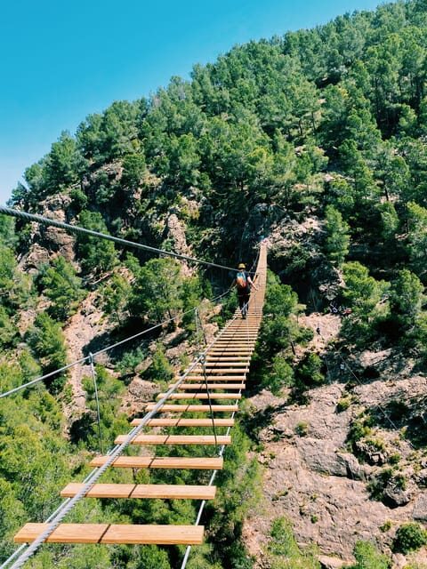 Via ferrata in Enguera with an 80-meter bridge - Guided Experience and Safety