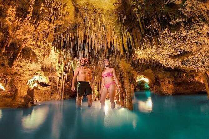 Amazing Xplor Fuego with transportation from Cancun & Playa Del Carmen - Paddling Through Underground Rivers
