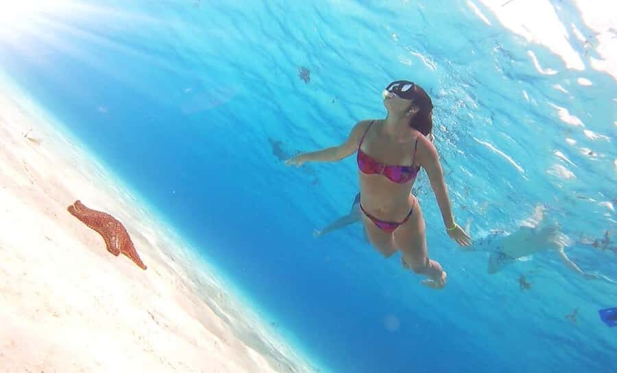 From Cozumel: El Cielo reef by Catamaran Snorkel Adventure - The First Stop: Playa Palancar