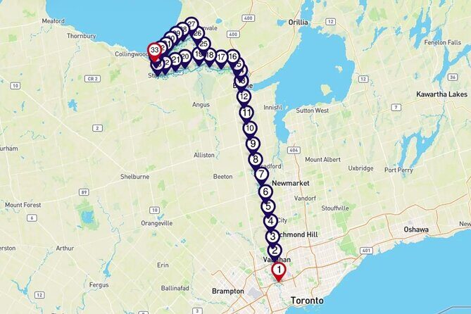 Smartphone Audio Driving Tour between Wasaga Beach and Toronto - Authentic Traveler Insights